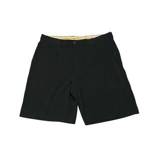 Tommy Bahama Shorts Mens 36 Black Silk Blend Chino Bermuda Flat Front 9” Inseam